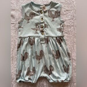 GUC Kate Quinn Light Green Rooster Print Sleeveless One Piece